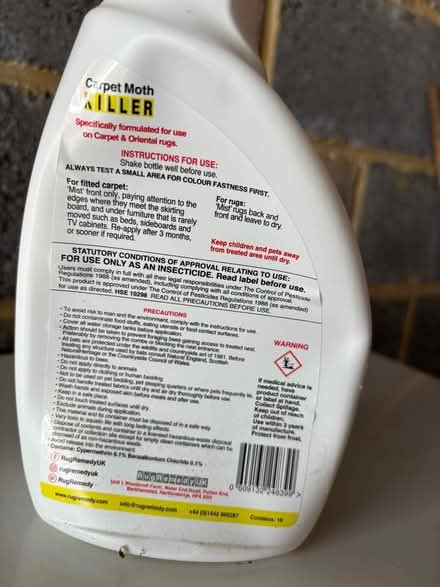 Photo of free Carpet moth killer spray (Berkhamsted HP4) #2