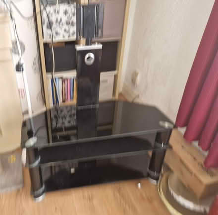 Photo of free Black glass tv stand (Fulwood preston PR2) #1
