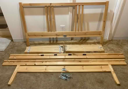 Photo of free Full/Double Wood Bed Frame Damages (Madison) #1