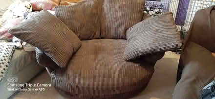 Photo of free Brown snuggle chair (Nunnery Wood WR5) #2