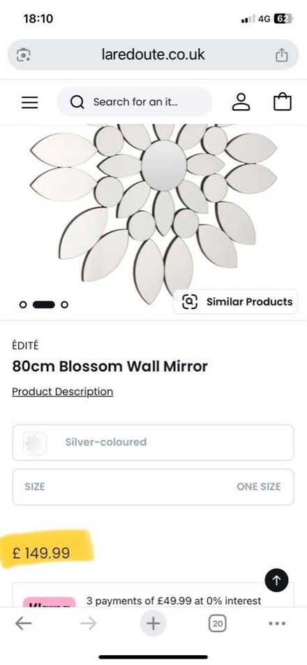 Photo of free 80cm Blossom Mirror - never even been used : (Hempstead Valley ME8) #2