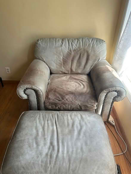 Photo of free Leather couch, chair, ottoman (Arcata) #2