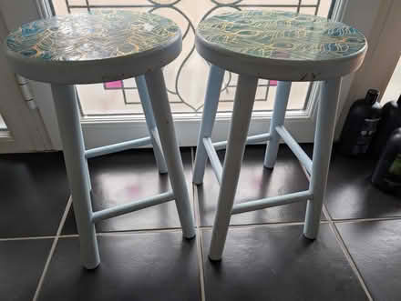 Photo of free 2 x stools in teal/duck egg blue (Hornby LA2) #1