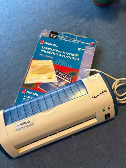 Photo of free Laminator With Pouches (Warminster BA12) #1