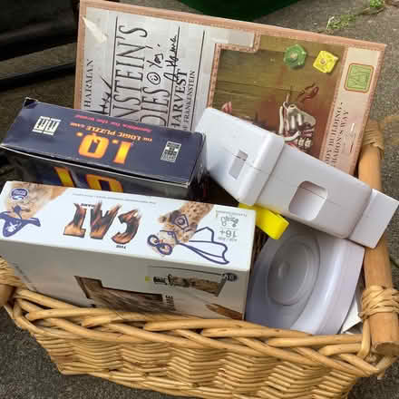 Photo of free GARAGE CLEAROUT wellies, board games, littertray (Abraham Heights LA1) #1