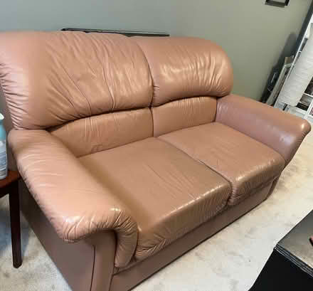 Photo of free Leather sofa/love seat (Barrhaven near Costco) #2