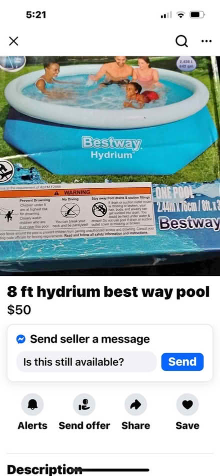 Photo of free 8 foot round self rising pool (Orleans, Innes/ Forest Valley) #1