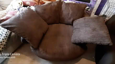 Photo of free Brown snuggle chair (Nunnery Wood WR5) #3