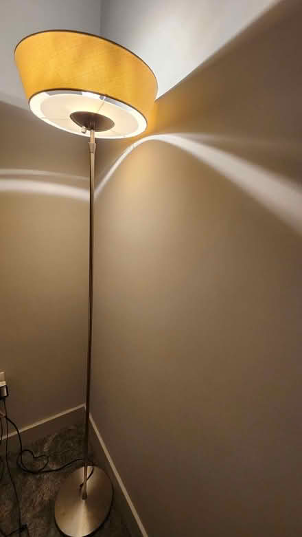 Photo of free Metal Floor Lamp with white shade (Downtown New Rochelle) #2
