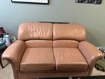 Photo of free Leather sofa/love seat (Barrhaven near Costco) #3