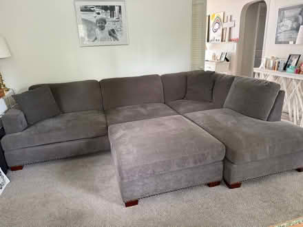 Photo of free 2-piece sectional plus ottoman (Woodward Ave & 14-1/4 Mile Rd) #1