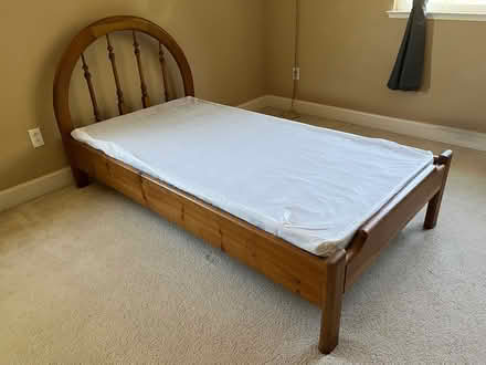 Photo of free Twin Solid Wood Bed + Box Spring (Lindenwood) #2