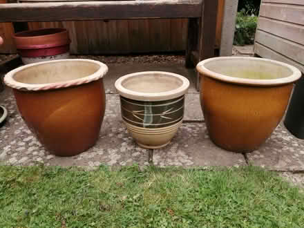 Photo of free Glazed earthenware garden pots. (Oakwood Park Complex ME16) #1