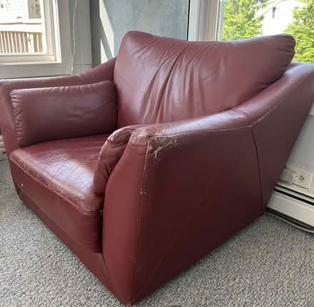 Photo of free Large leather chair (Westbrook) #2