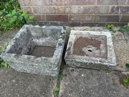 Photo of free Pair of Stone Planters (Banstead) #3