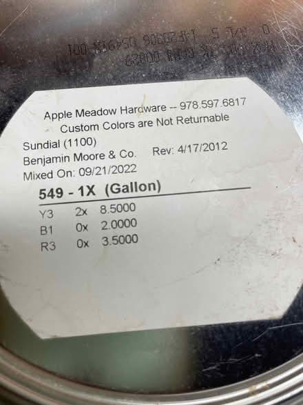 Photo of free Quart of Benjamin Moore paint (Townsend) #2