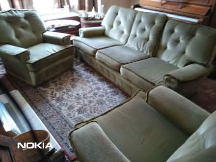 Photo of free Three Piece Suite reversible cushions, must go to someone (Little Herberts GL53) #1