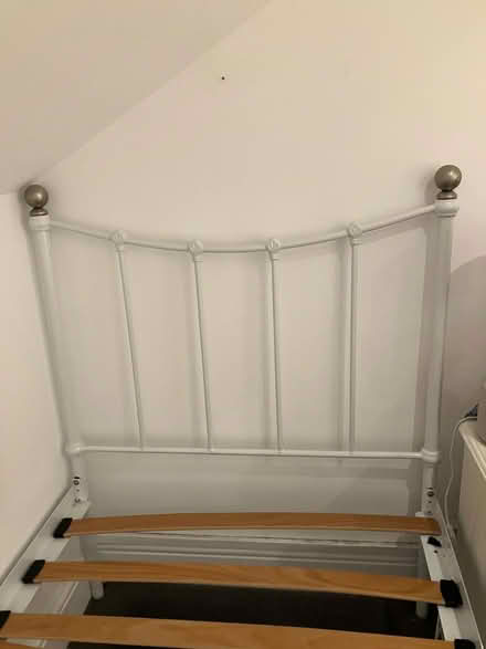 Photo of free White iron single bed frame (Clapham, SW4) #2
