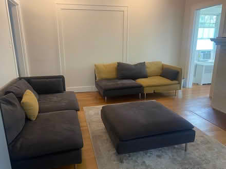 Photo of free Sectional couch and foot rest (Newton Center) #1