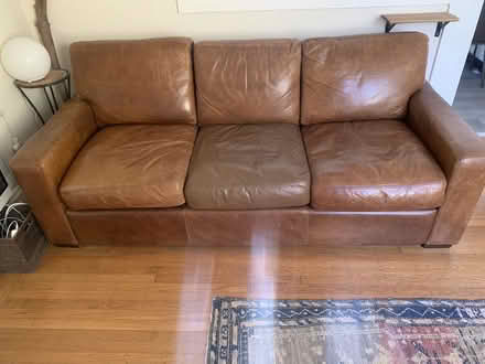 Photo of free Big leather sofa (Mission Dolores SF) #1