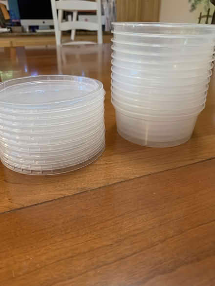 Photo of free a dozen plastic 8 oz. containers (Lafayette) #1