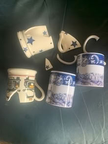 Photo of free Four broken ceramic mugs (Gosforth NE3) #1