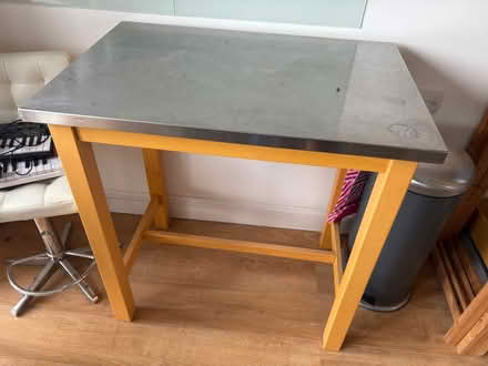 Photo of free Metal topped table. Suitable for a kitchen (Isleworth TW7) #2