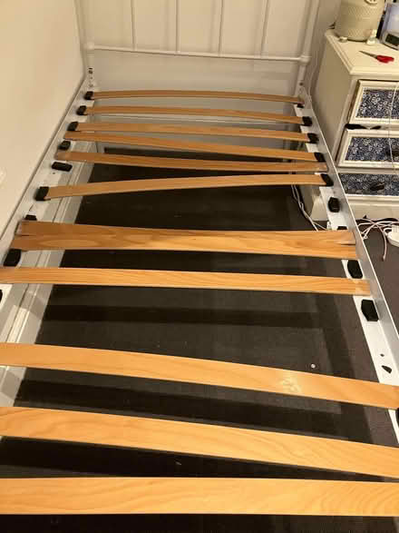 Photo of free White iron single bed frame (Clapham, SW4) #3