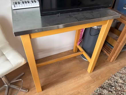 Photo of free Metal topped table. Suitable for a kitchen (Isleworth TW7) #1