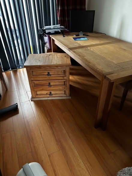 Photo of free Wooden table and small cabinet (Dunmurry) #3