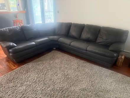 Photo of free Leather sectional & chair (North Brunswick) #1