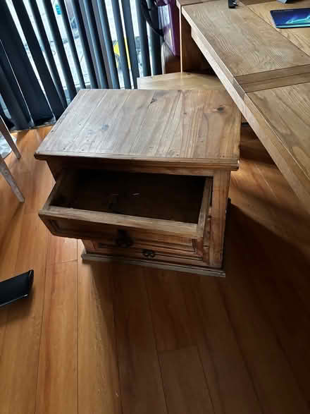 Photo of free Wooden table and small cabinet (Dunmurry) #2