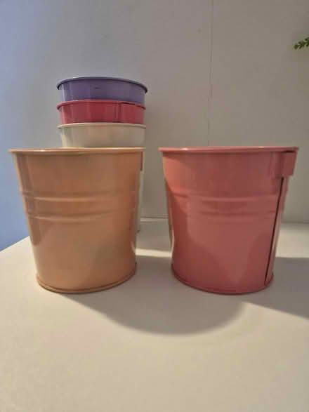 Photo of free 6 metal flower pots (Wolverhampton WV10) #2