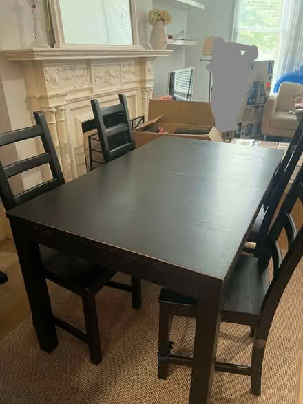 Photo of free Ikea Bjursta extendable table plus 4 chairs (Tufnell Park N7) #1