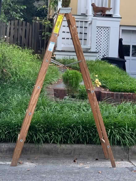 Photo of free Wooden 6 foot ladder (Lee Cr Alexandria, VA 22305) #1
