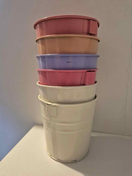Photo of free 6 metal flower pots (Wolverhampton WV10) #1