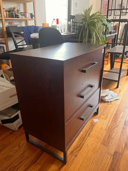 Photo of free 3 drawer wood small dresser (Bed Stuy) #1