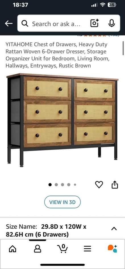 Photo of free Chest of six drawers (BA2) #2