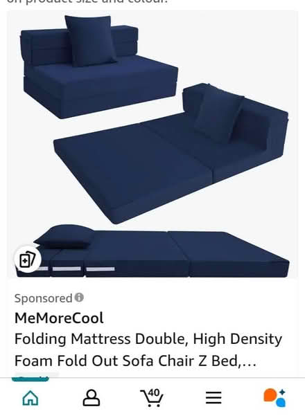 Photo of Fold out Sofa bed (Malvern WR14) #1