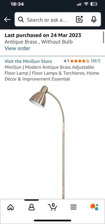 Photo of free Brass colored floor lamp (BA2) #4