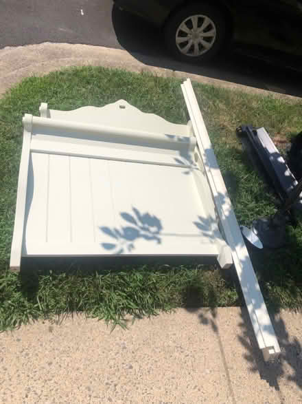 Photo of free White wooden twin bed frame (North Potomac) #1