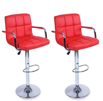 Photo of 2x Red / Cream Bar Stools (DA9) #2