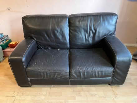 Photo of free Dark brown leather 2 seater sofa (Beacontree Heath RM10) #2