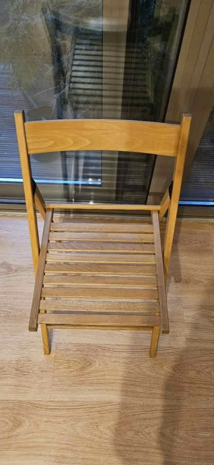 Photo of free Foldable wooden chair (sticky!) (Tower Hill/Shadwell) #2