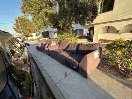 Photo of free Brown fabric L-couch (Redondo Beach) #1