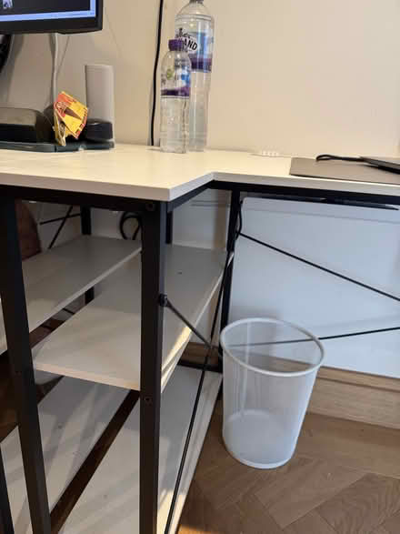 Photo of free 2 White L shaped desk with side storage (Millbank SW1P) #1