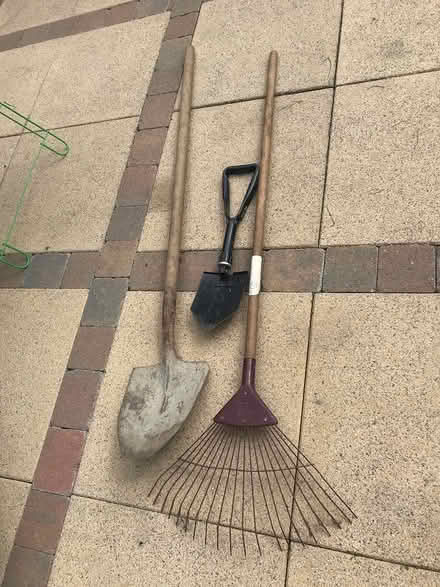 Photo of free Garden tools - rake & 2 shovels (Glasnevin, Dublin 11) #1