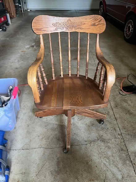 Photo of free Oak desk chair (Tigard) #1