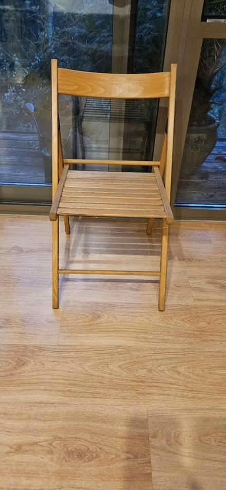 Photo of free Foldable wooden chair (sticky!) (Tower Hill/Shadwell) #1
