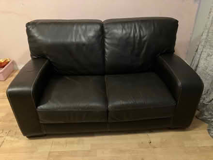 Photo of free Dark brown leather 2 seater sofa (Beacontree Heath RM10) #4